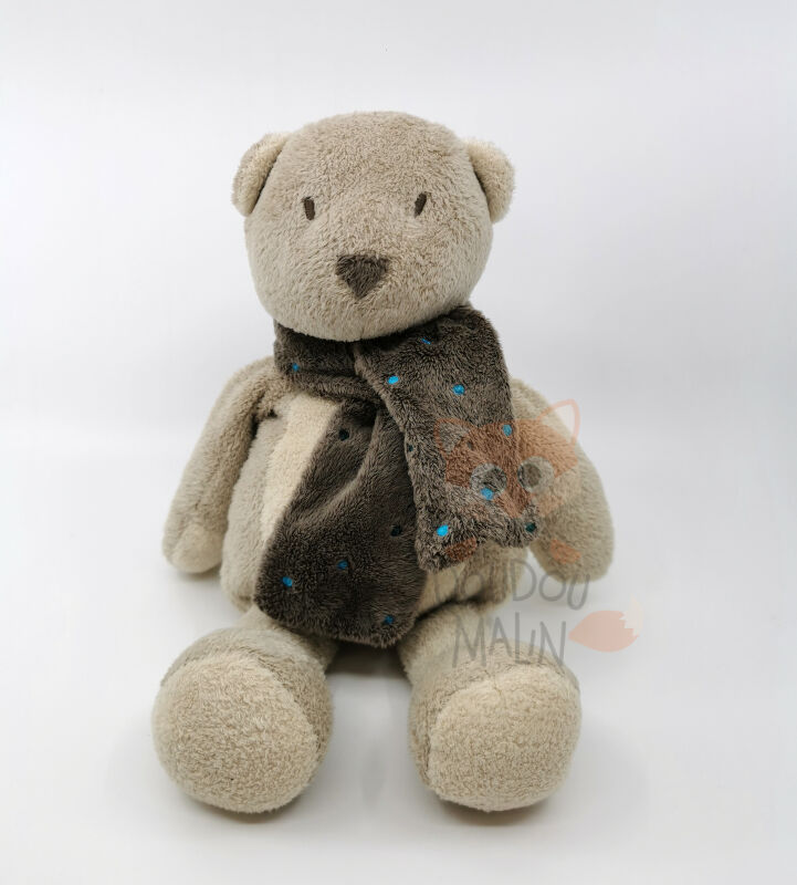  - tibe the bear - plush brown beige scarf 30 cm 